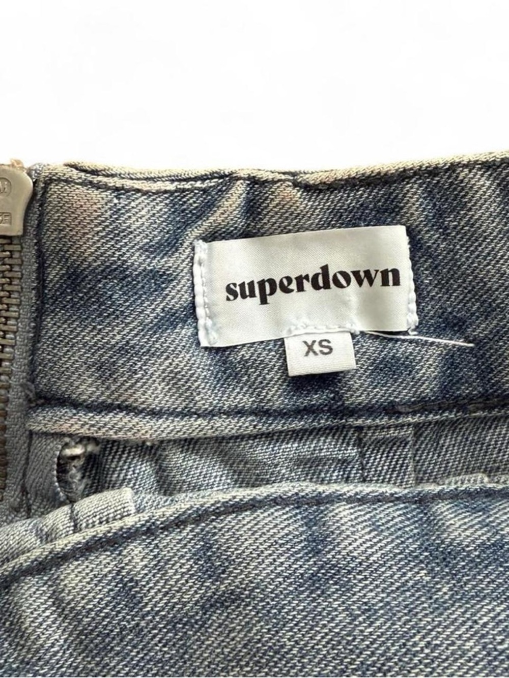Revolve superdown Thalia Pleated Denim Mini Skirt in Light Acid Wash - Picture 6 of 7